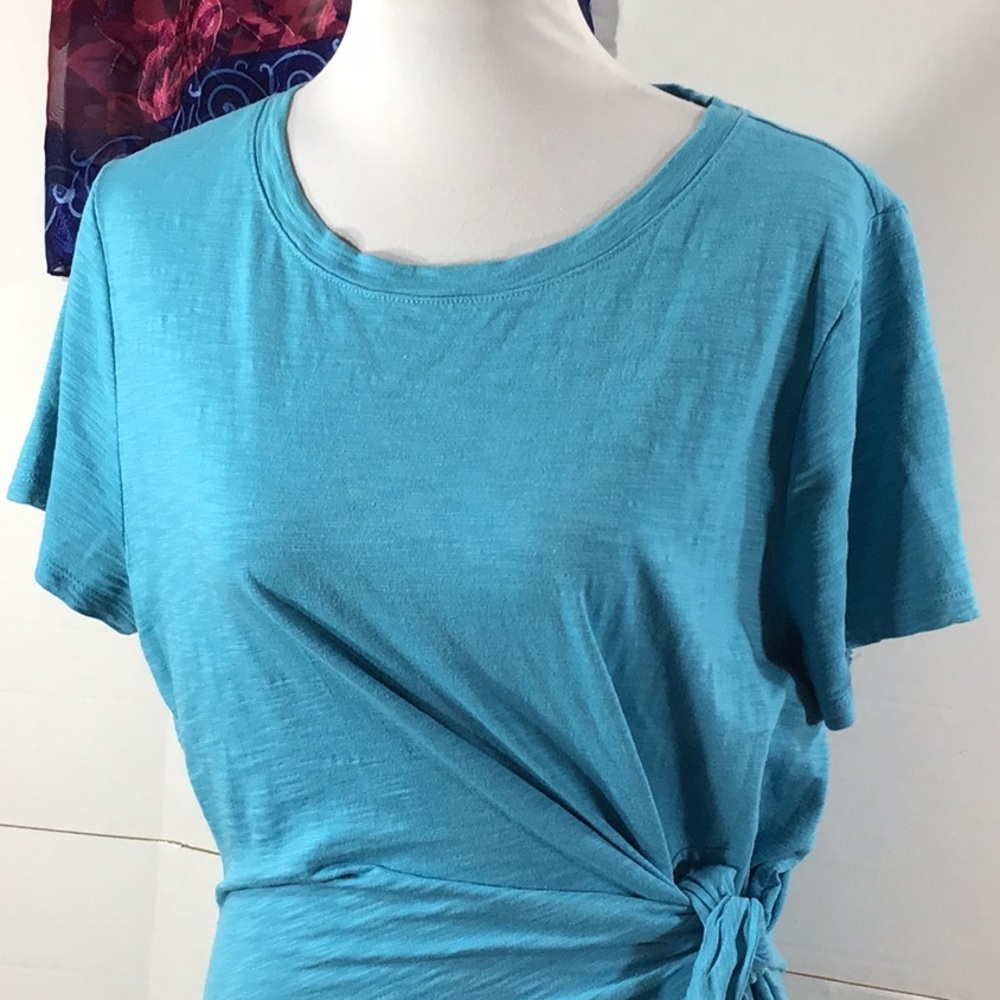 Chico’s blue tee shirt dress with side tie L12/14 - Picture 2 of 10